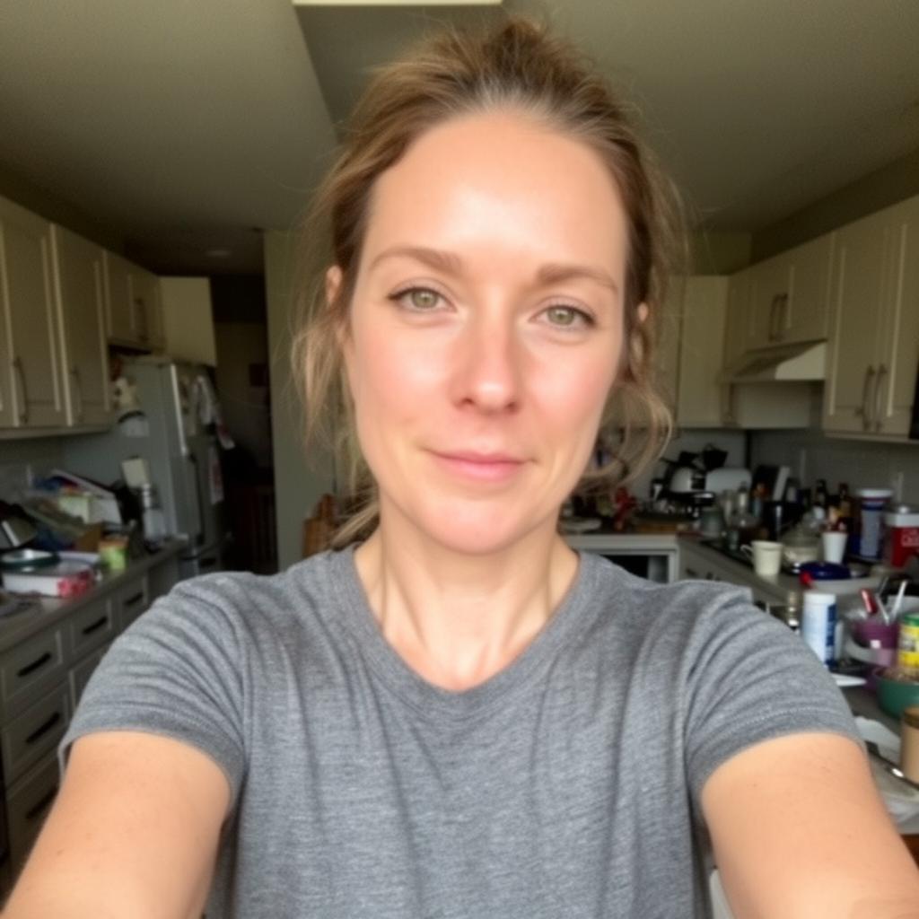Casual selfie before AI processing